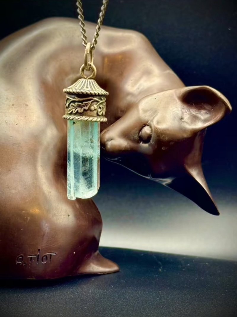 Crystal talisman in old-mine silver