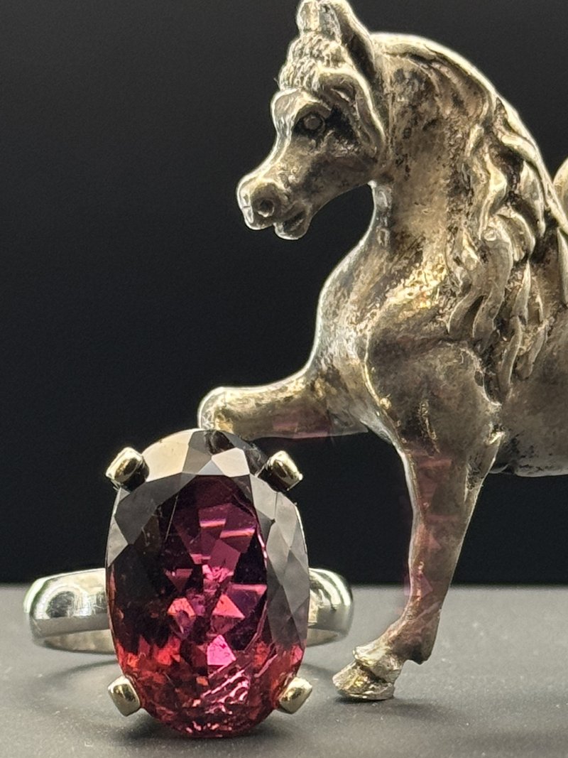 Power Ring — rhodolite in silver